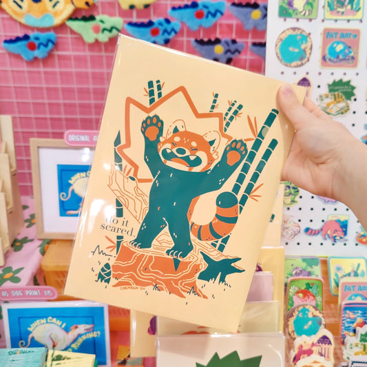 Do It Scared Red Panda A4 Large Print