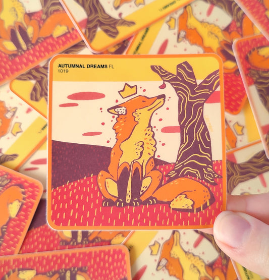 Autumn Fox Waterproof Matte Vinyl Sticker