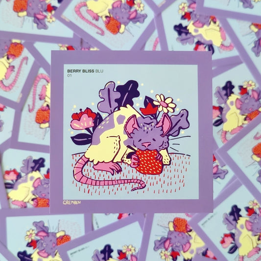 Strawberry Mouse Mini Square Print
