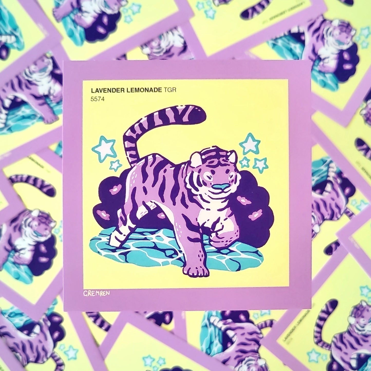 Lavender Tiger Square Print