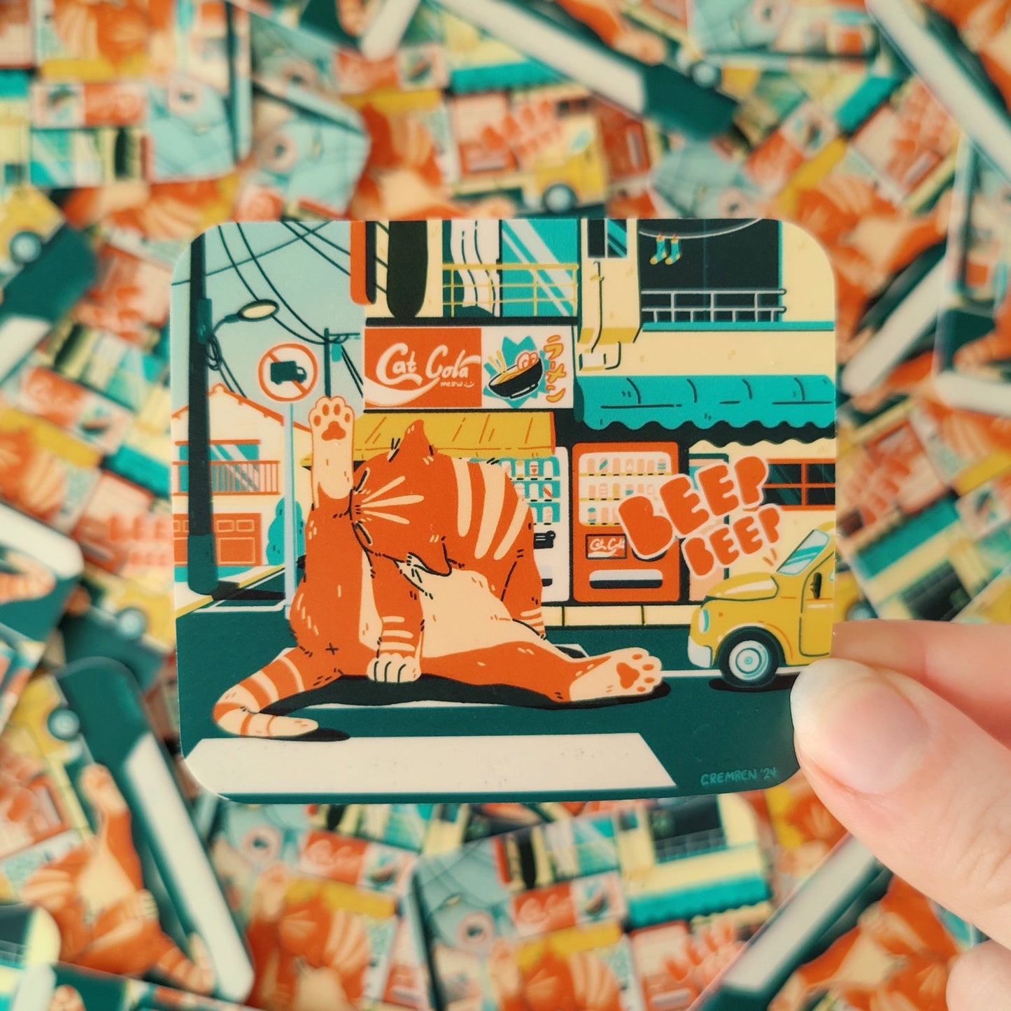 Roadblock Cat Waterproof Vinyl Sticker