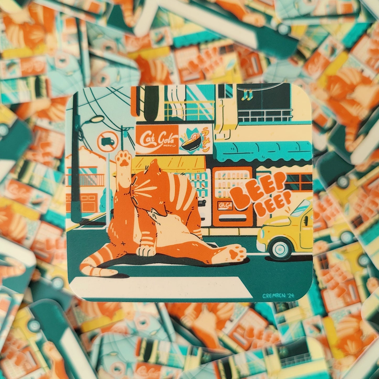 Roadblock Cat Waterproof Vinyl Sticker
