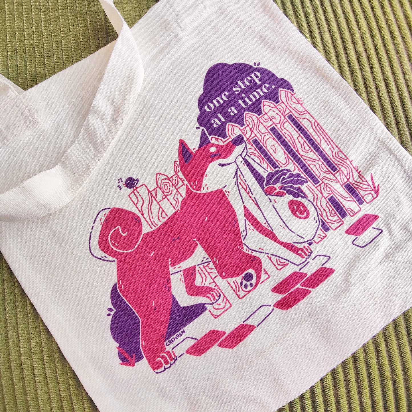 One Step At A Time Shiba Inu Tote Bag