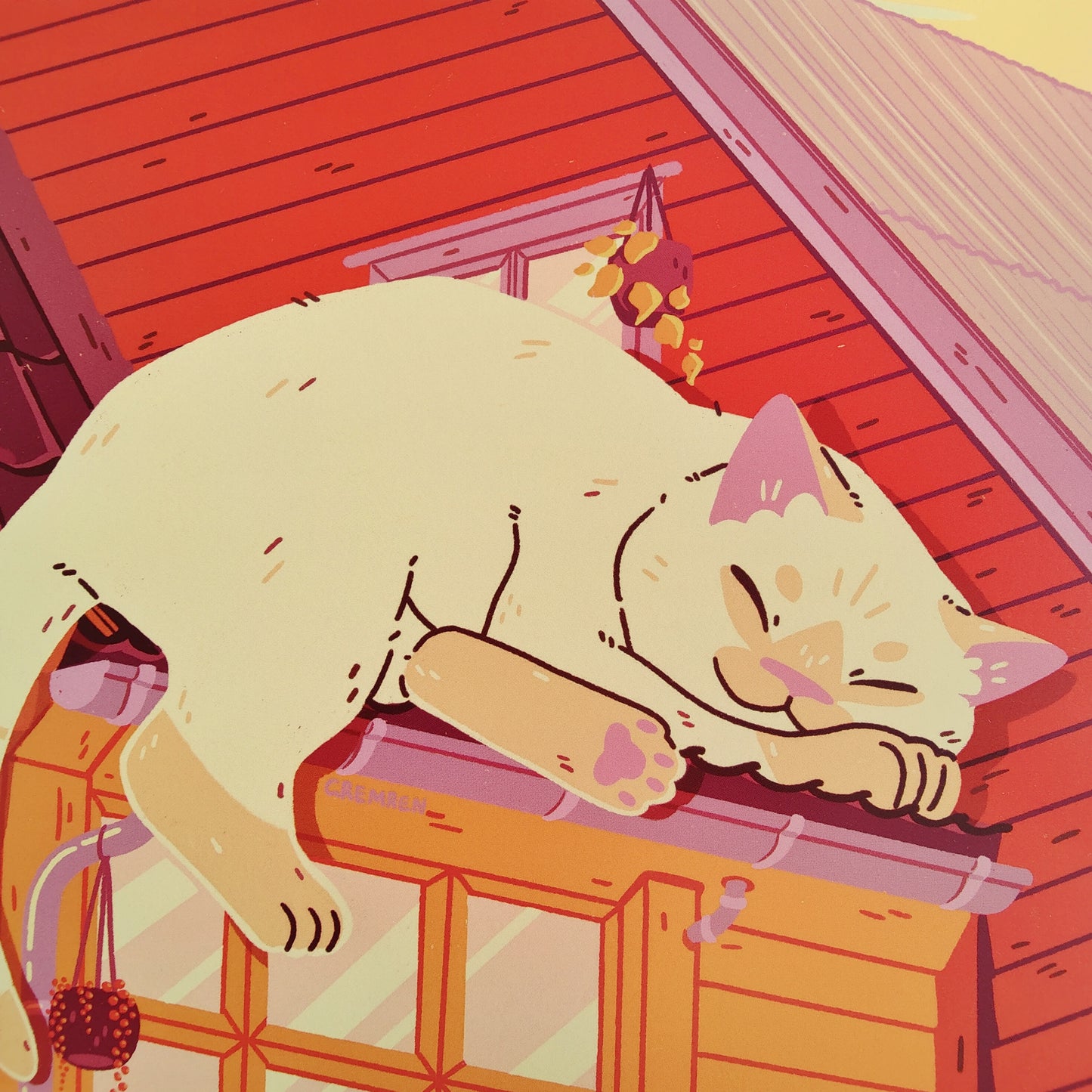 Rooftop Cat Large A4 Print