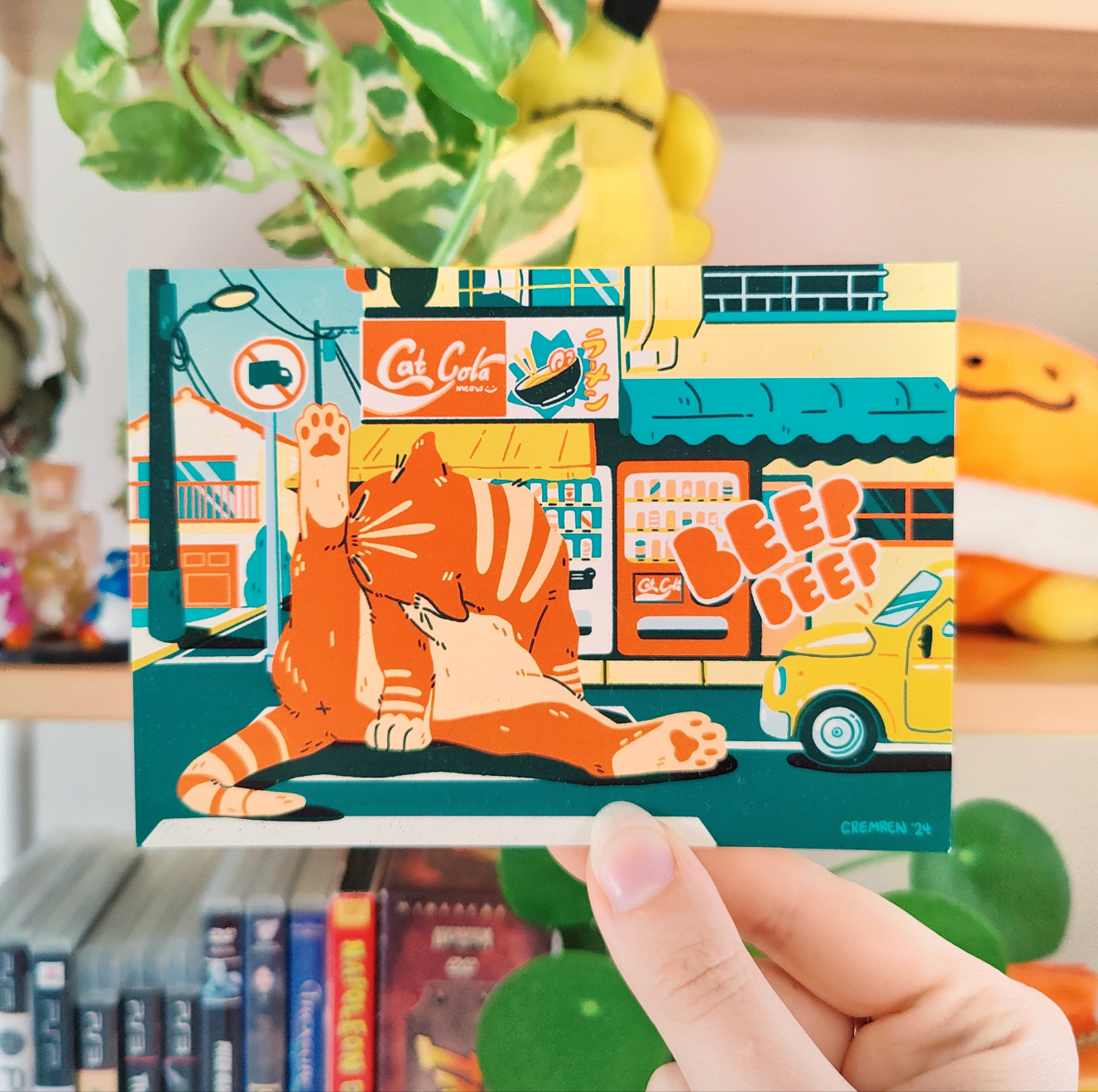 Roadblock Cat A6 Mini Postcard Print