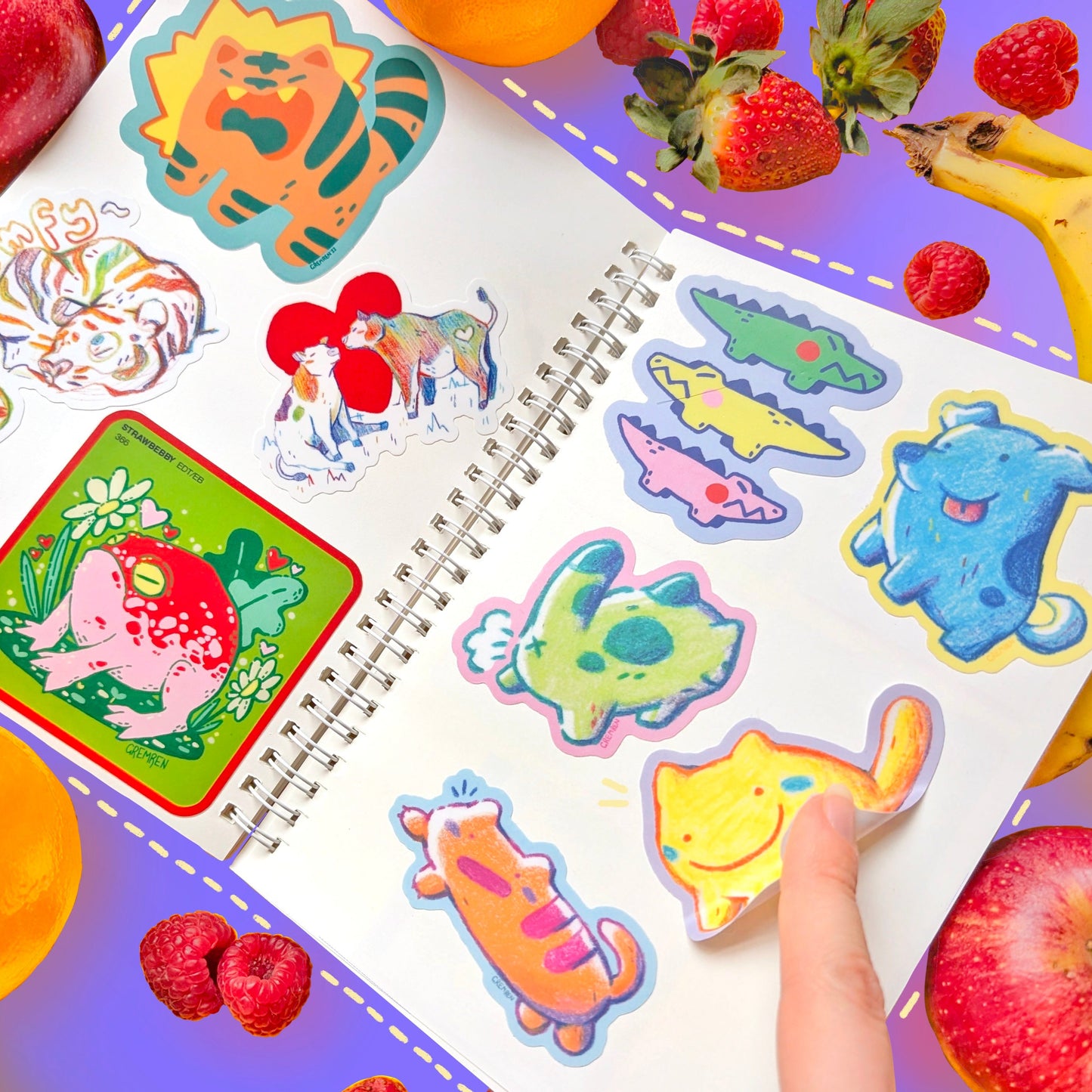 Fruit Sticker Reusable Sticker Book