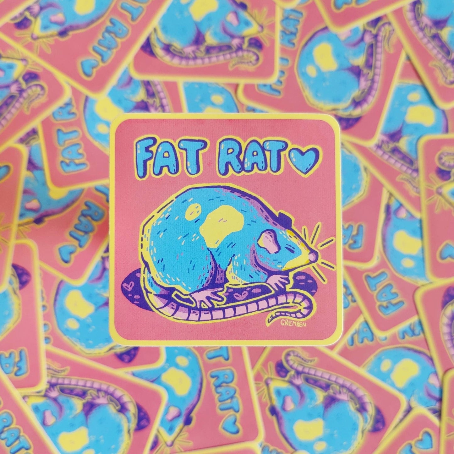 Fat Rat Waterproof Matte Vinyl Sticker