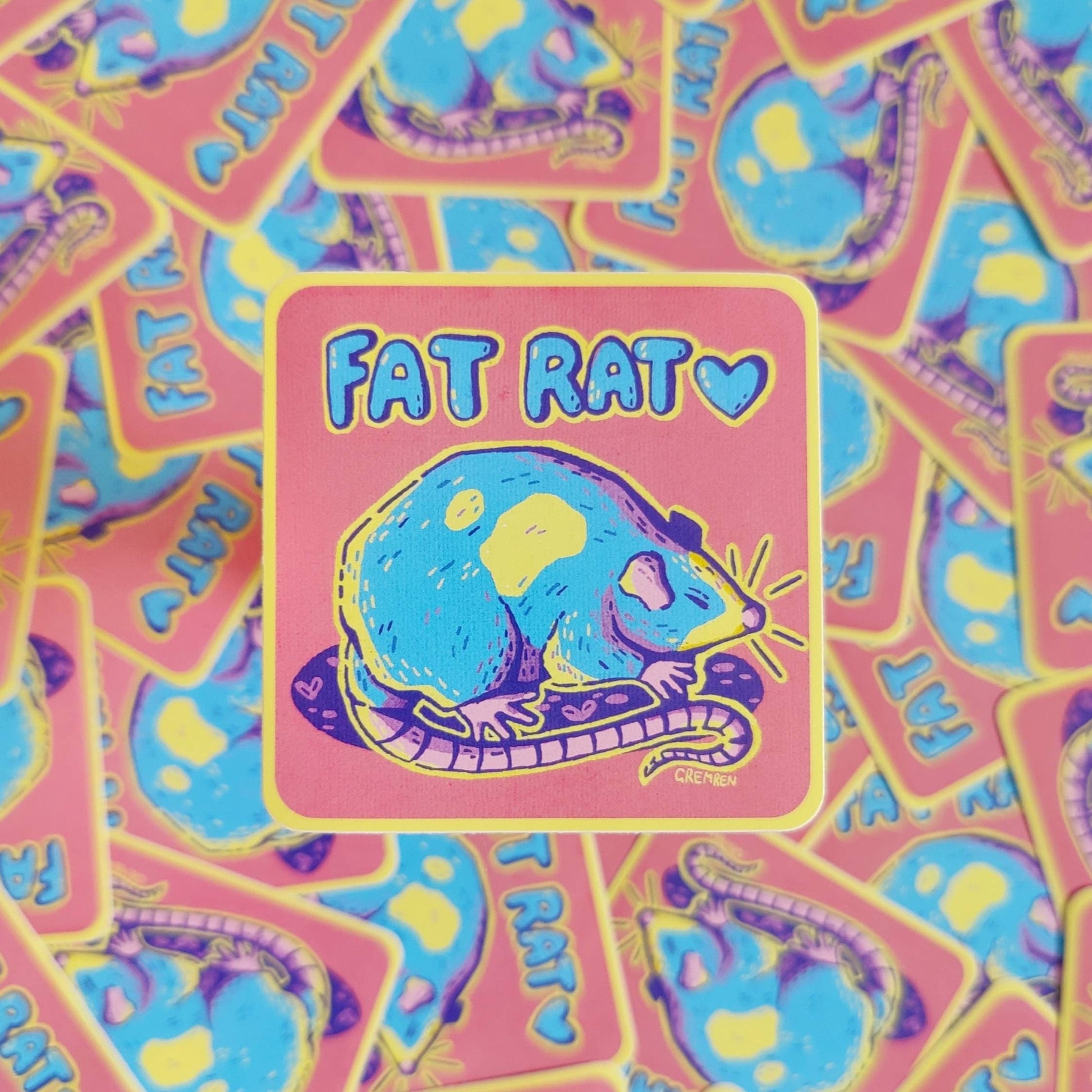 Fat Rat Waterproof Matte Vinyl Sticker