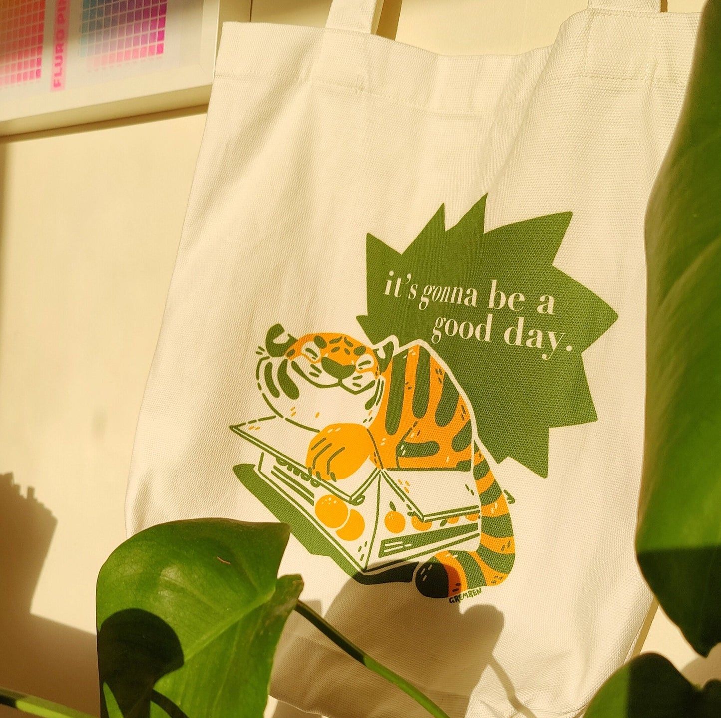 Good Day Tiger Tote - 100% Cotton Tote Bag
