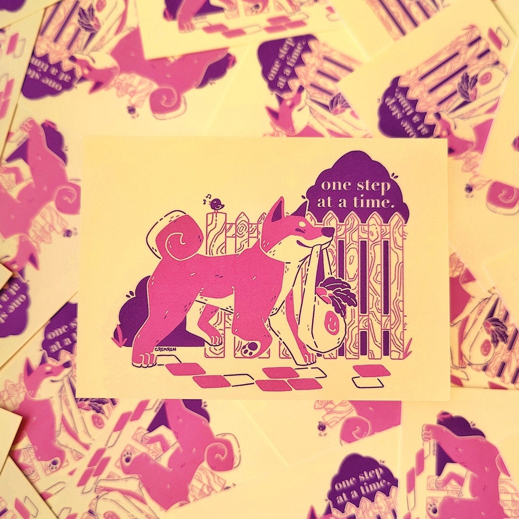 Step By Step Shiba Inu Mini Print