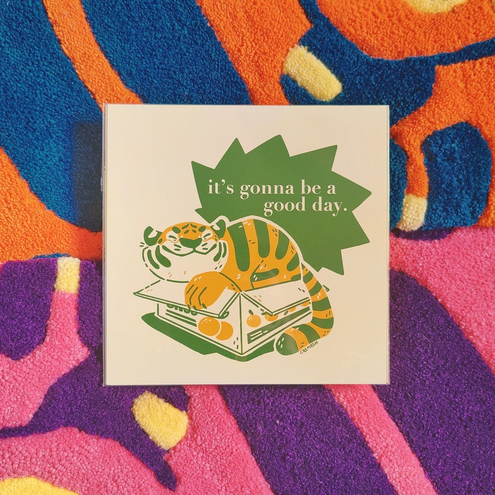 Good Day Tiger Large Square Print