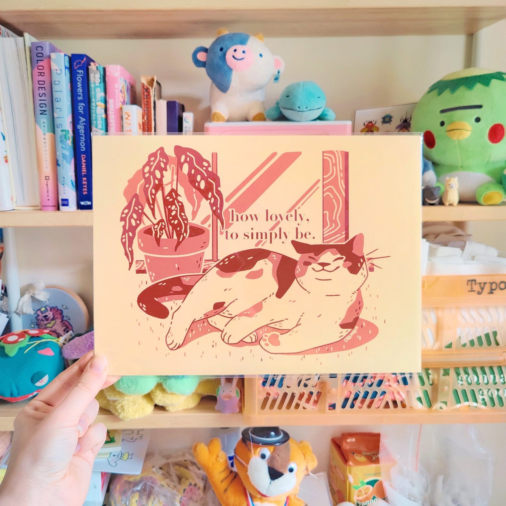 Lovely To Be Calico Cat A4 Print