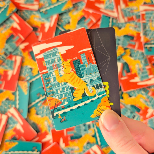 Skyscraper Scratcher Waterproof Matte Vinyl Sticker - Travel Card Compatible