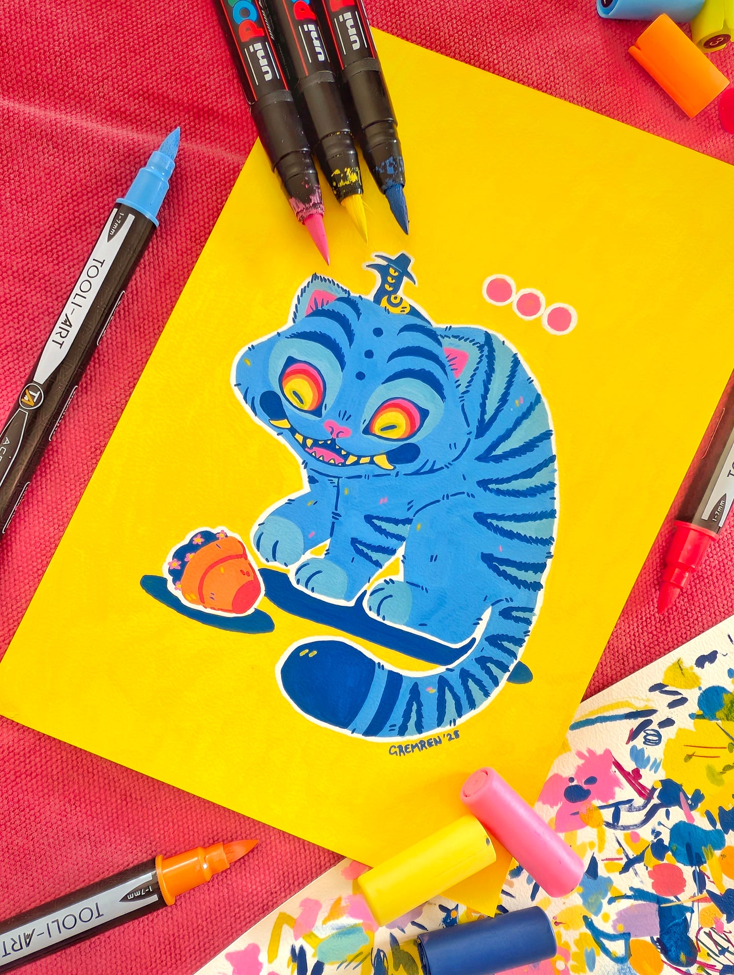 Derpy Tiger Original Art Piece