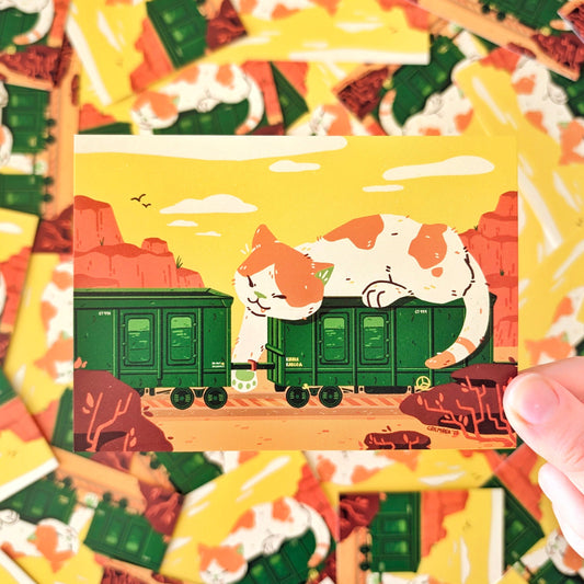 Midday Dozer Cat A6 Mini Postcard Print