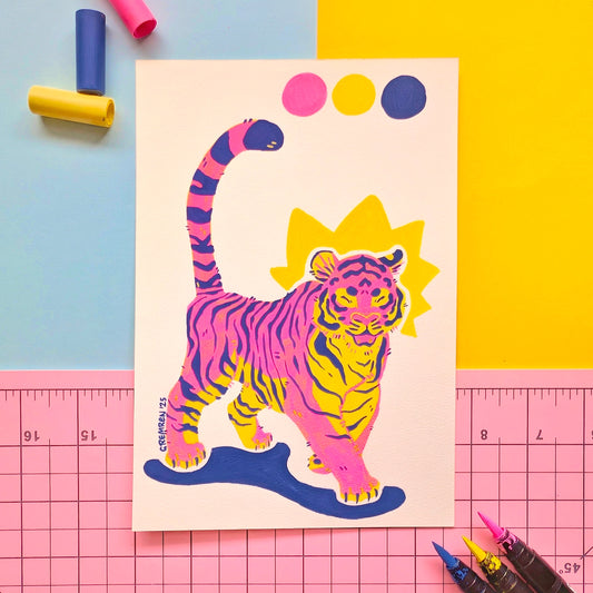 Tip Tapping Tiger - Original Art Piece