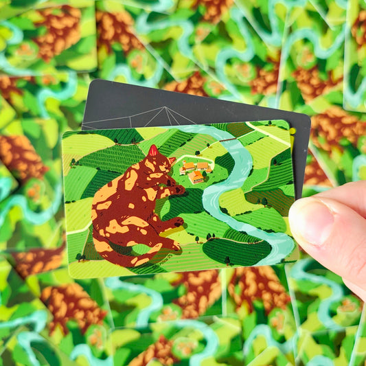 Farmland Slumber Cat Waterproof Matte Vinyl Sticker - Travel Sticker Compatible