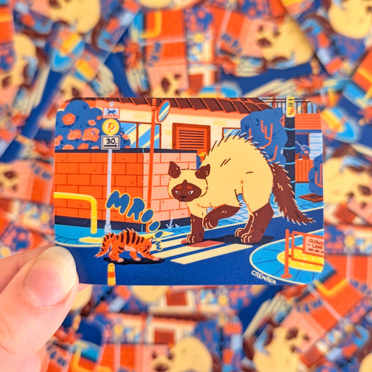 Scaredy Cat Waterproof Matte Vinyl Sticker