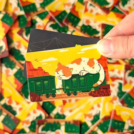 Midday Dozer Cat Waterproof Matte Vinyl Sticker - Travel Card Compatible