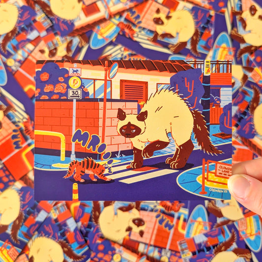 Scaredy Cat A6 Mini Postcard Print