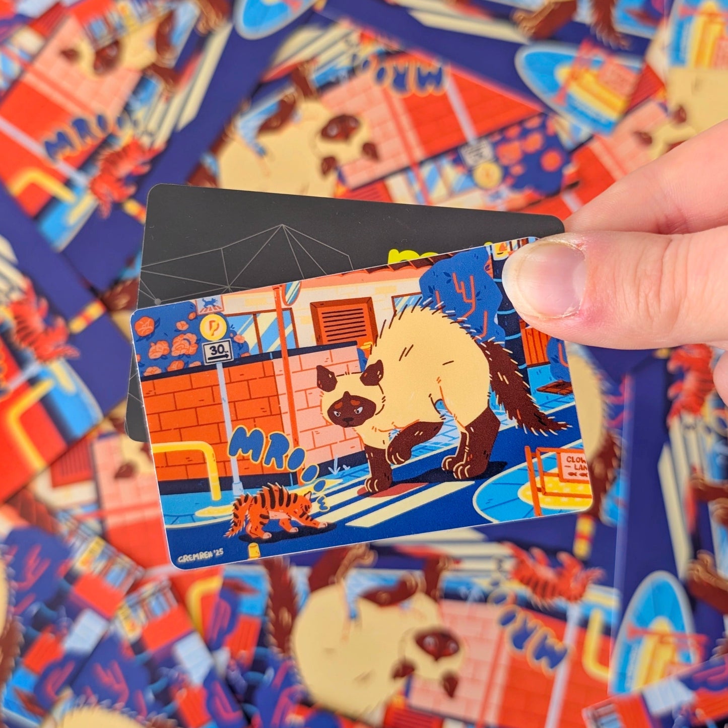 Scaredy Cat Waterproof Matte Vinyl Sticker - Travel Card Compatible