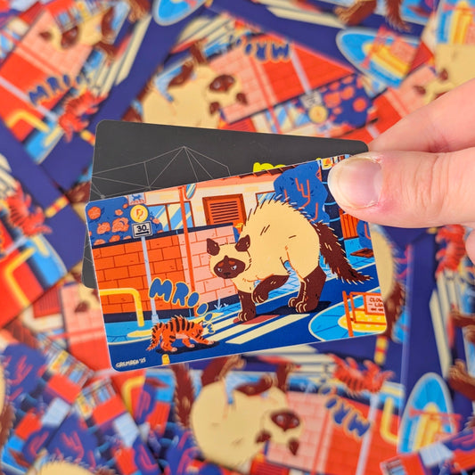 Scaredy Cat Waterproof Matte Vinyl Sticker - Travel Card Compatible