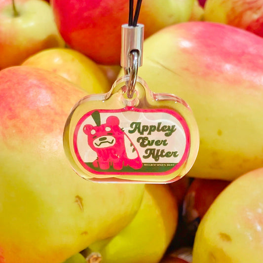 Apple Bear Acrylic Phone Charm Keychain