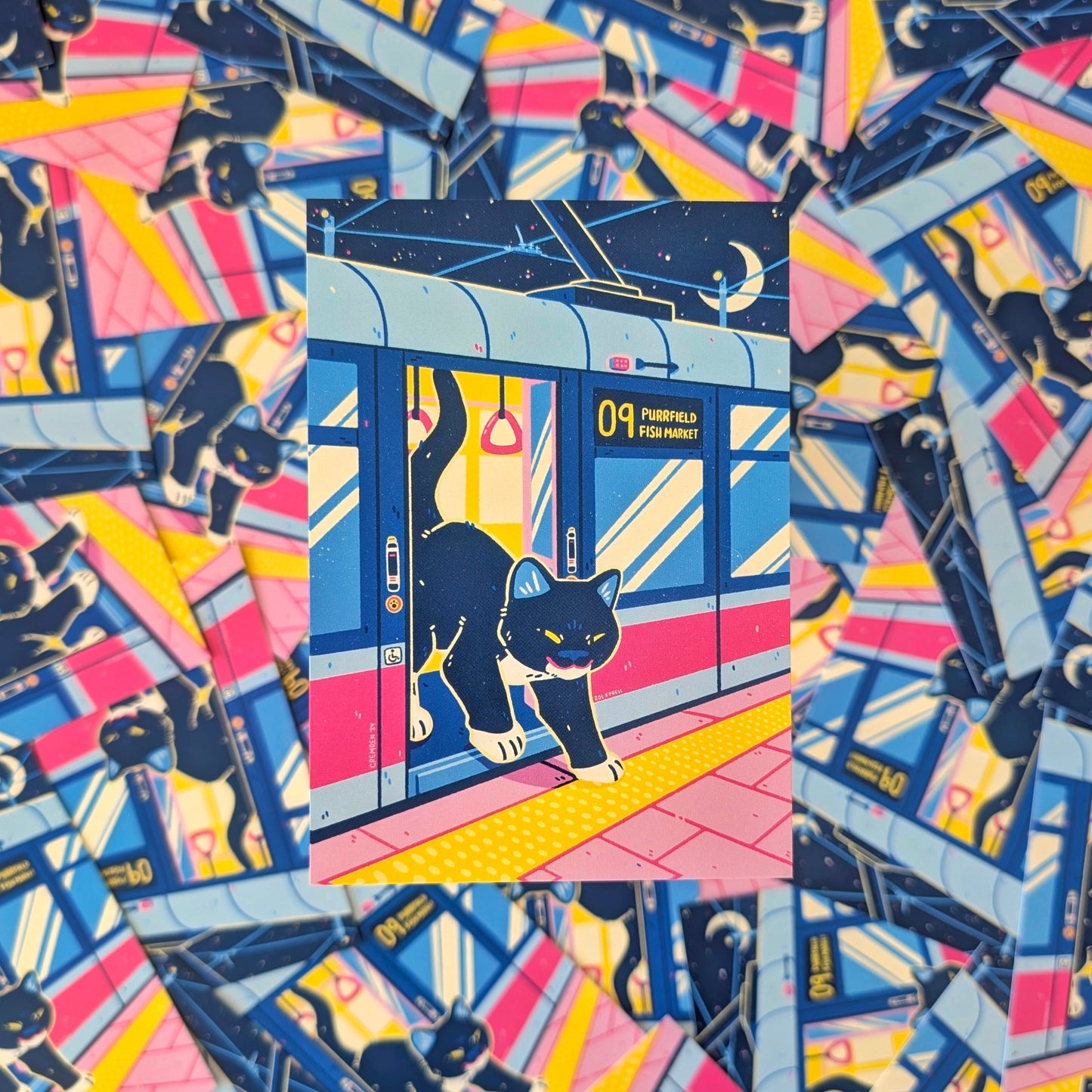 Midnight Treat Cat A6 Mini Print