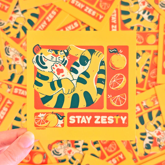 Stay Zesty Tiger Mini Square Print
