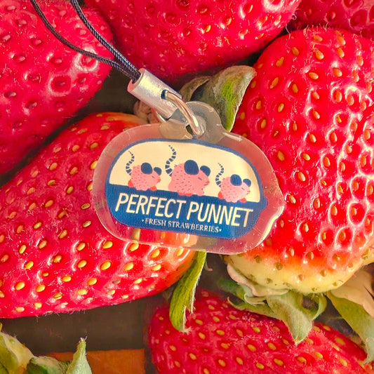 Strawberry Mouse Acrylic Phone Charm Keychain