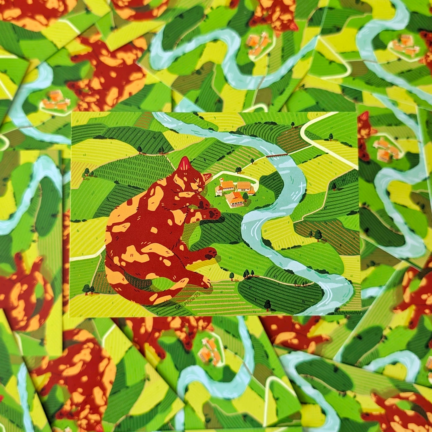 Farmland Slumber A6 Mini Postcard Print