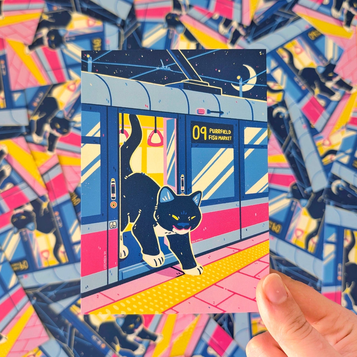 Midnight Treat Cat A6 Mini Print