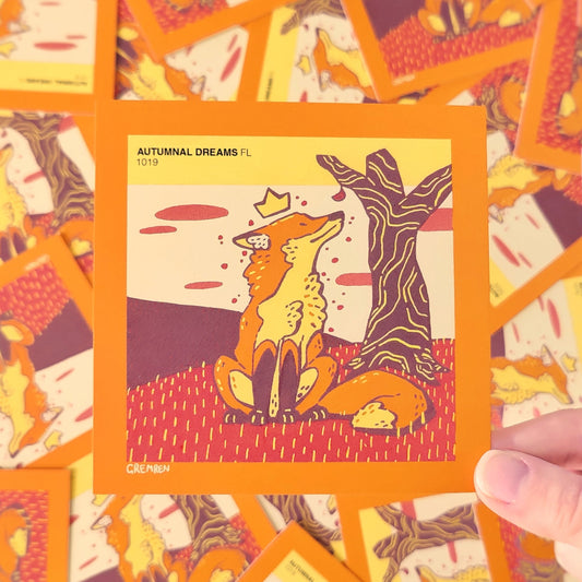 Autumn Fox Mini Square Print