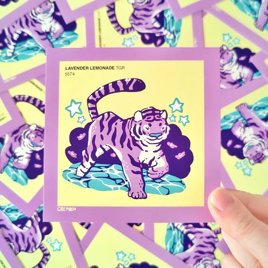 Lavender Tiger Square Print