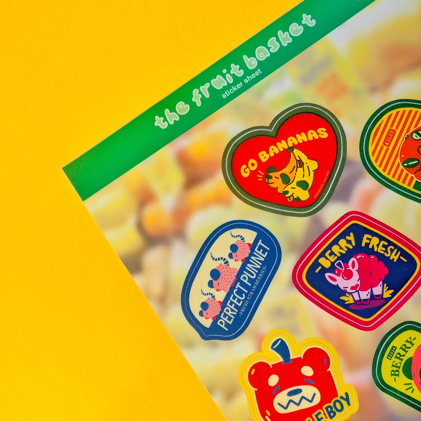 Fruit Stamp A5 Waterproof Sticker Sheet