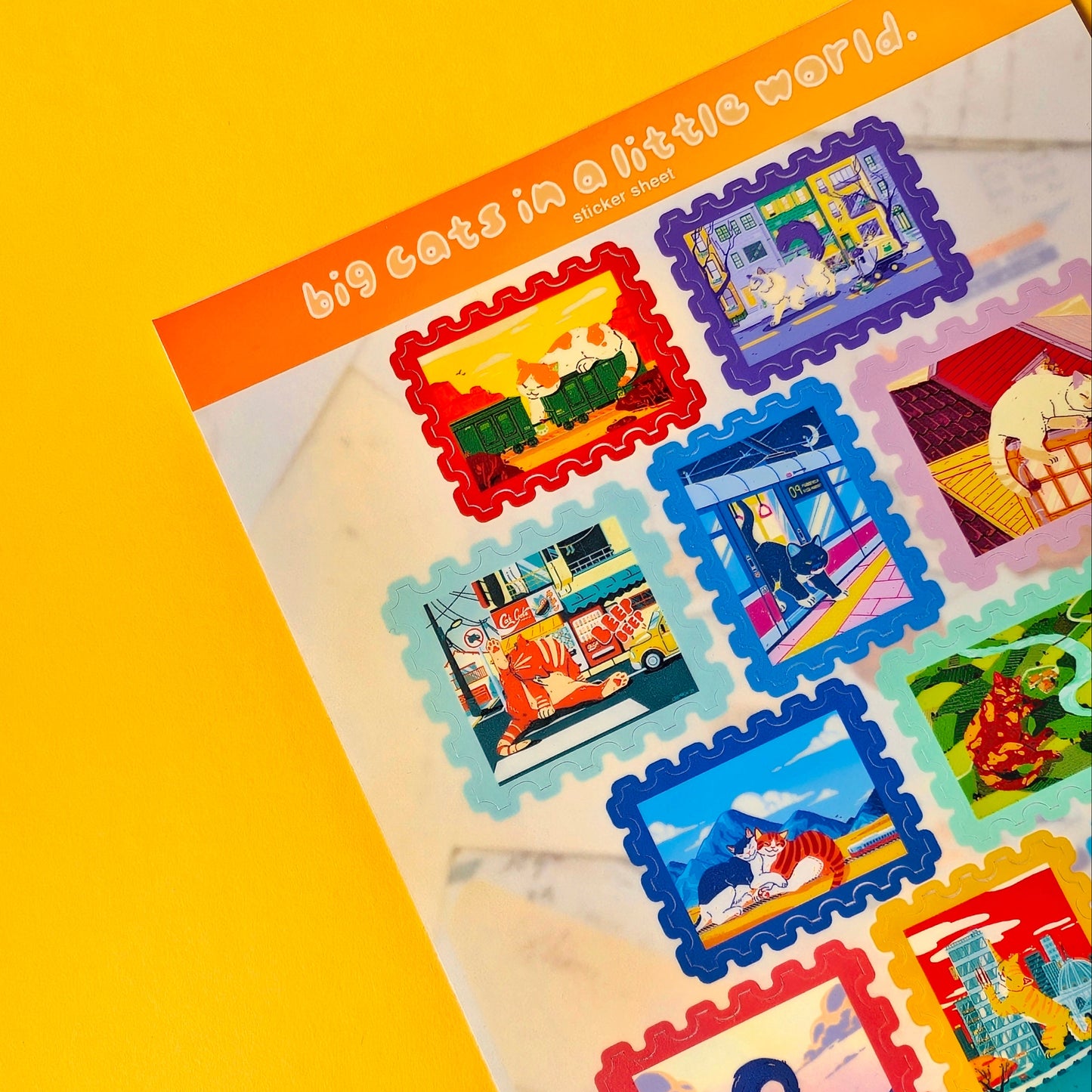 Big Cat Stamps A5 Waterproof Sticker Sheet