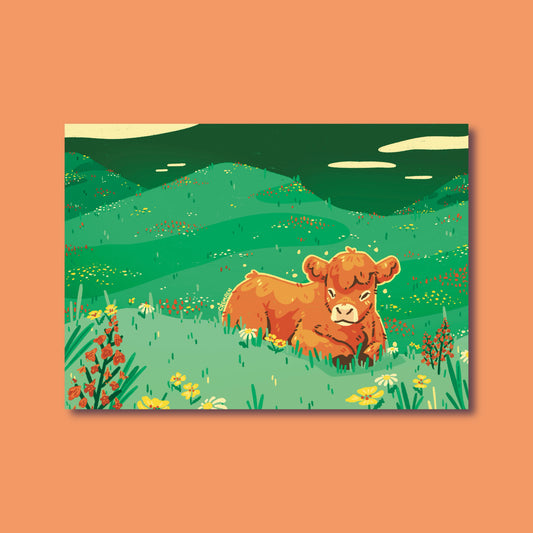 Summertime Cow A4 Large Print