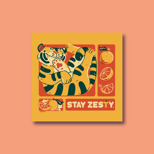Stay Zesty Tiger Large Square Print