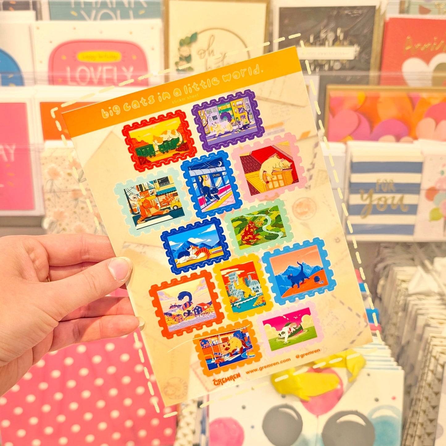 Big Cat Stamps A5 Waterproof Sticker Sheet