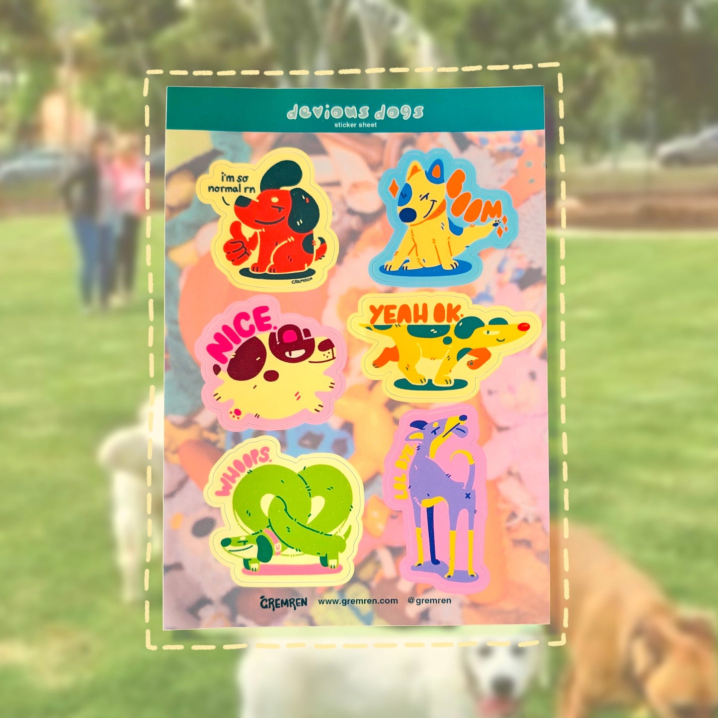Devious Dogs A5 Waterproof Sticker Sheet