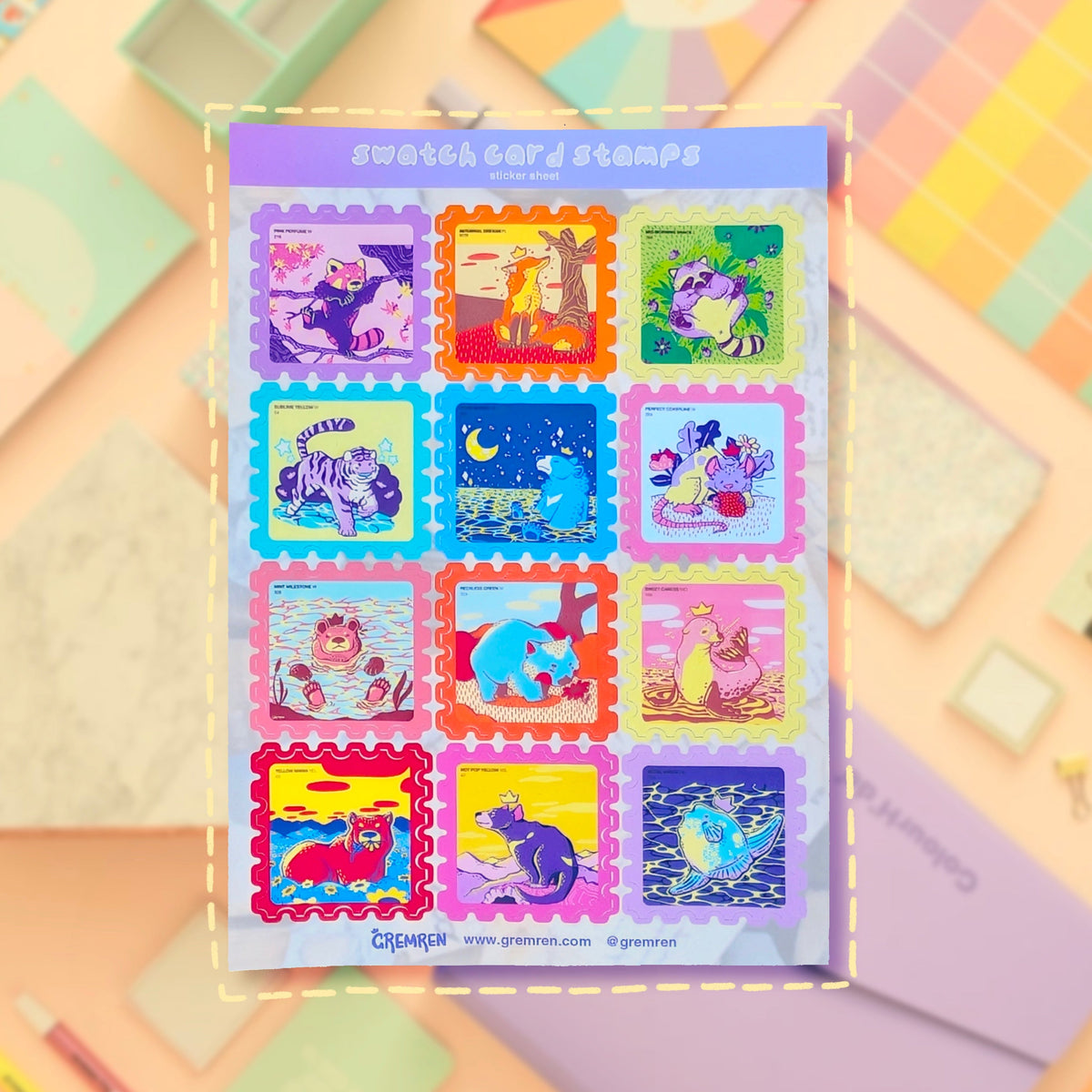 Swatch Stamp A5 Waterproof Sticker Sheet