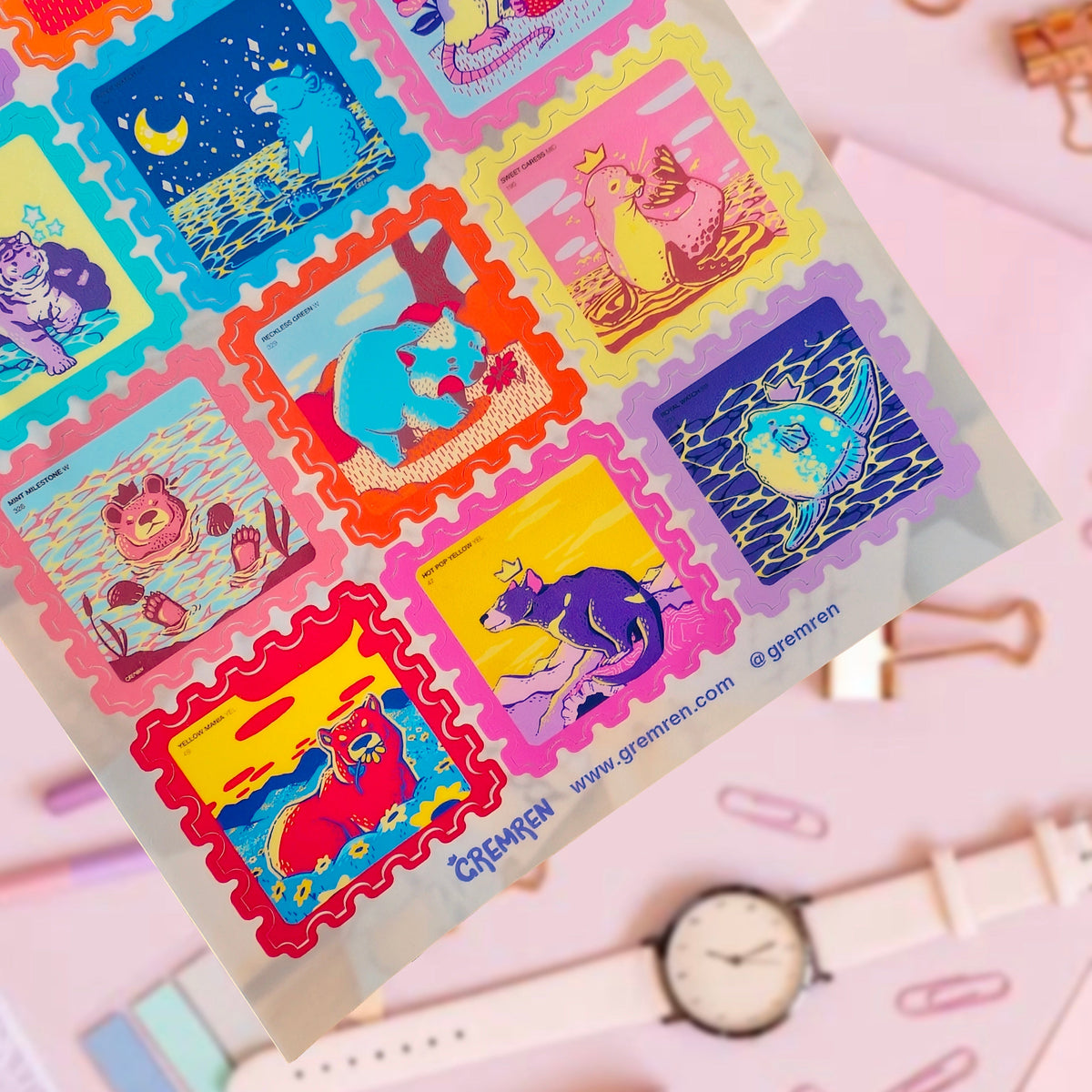Swatch Stamp A5 Waterproof Sticker Sheet