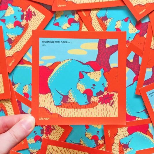 Trundling Wombat Mini Square Print