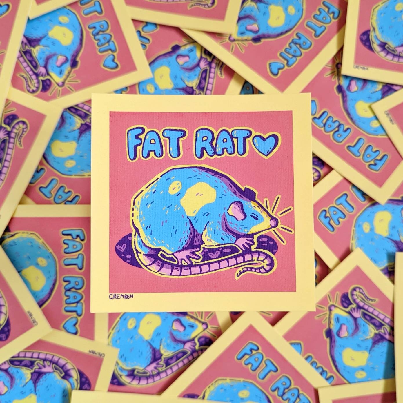 Fat Rat Square Print