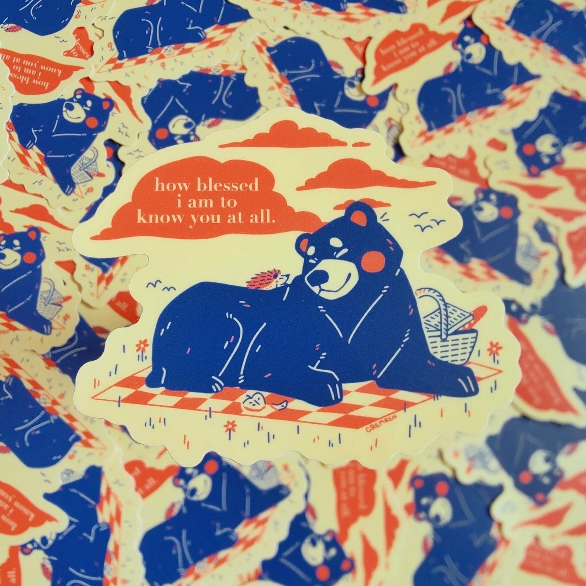 How Blessed Bear Waterproof Matte Vinyl Sticker