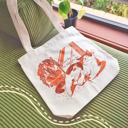 How Lovely To Be Calico Cat Tote - 100% Cotton Tote Bag