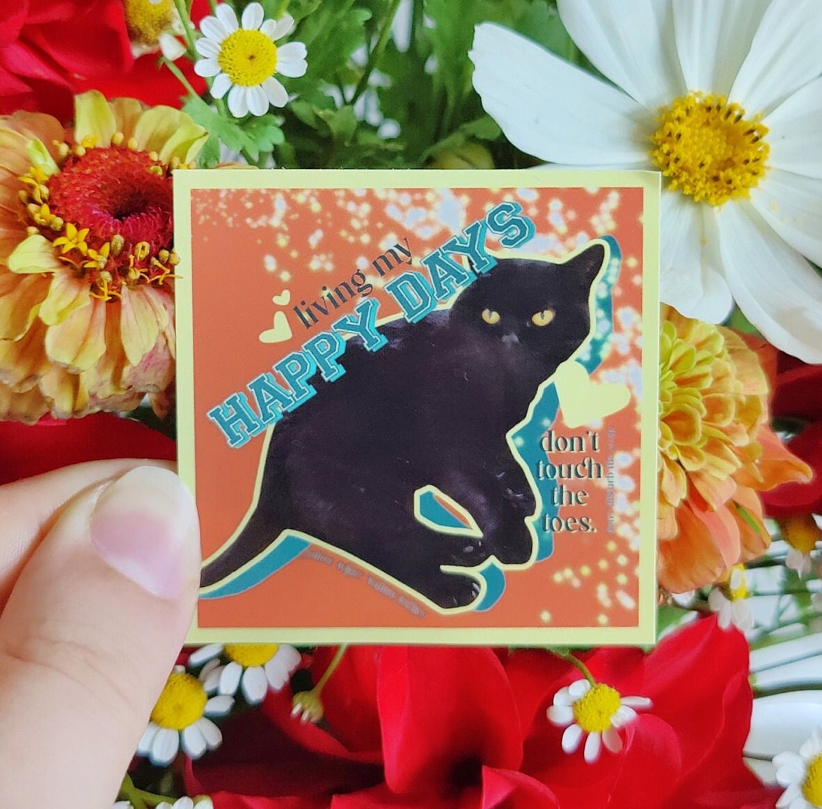 Anchovy Black Cat Glossy Paper Sticker Set