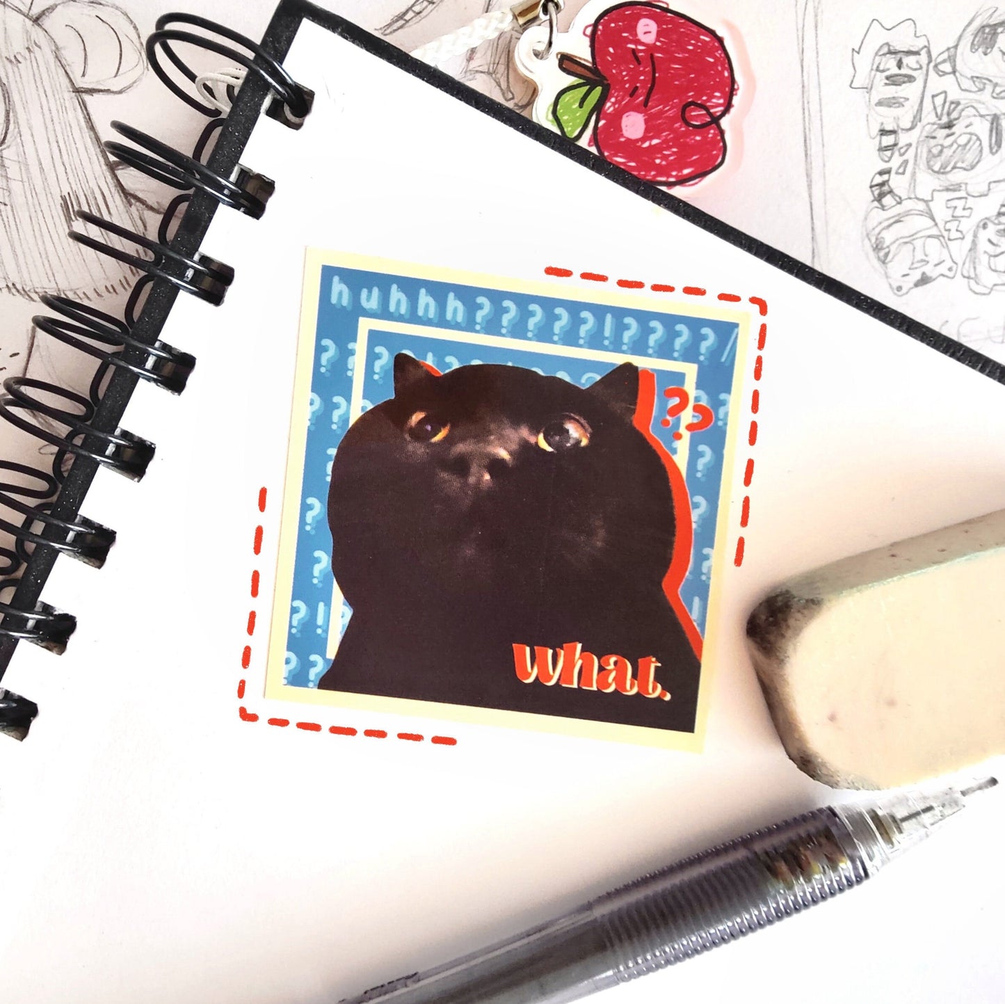 Anchovy Black Cat Glossy Paper Sticker Set