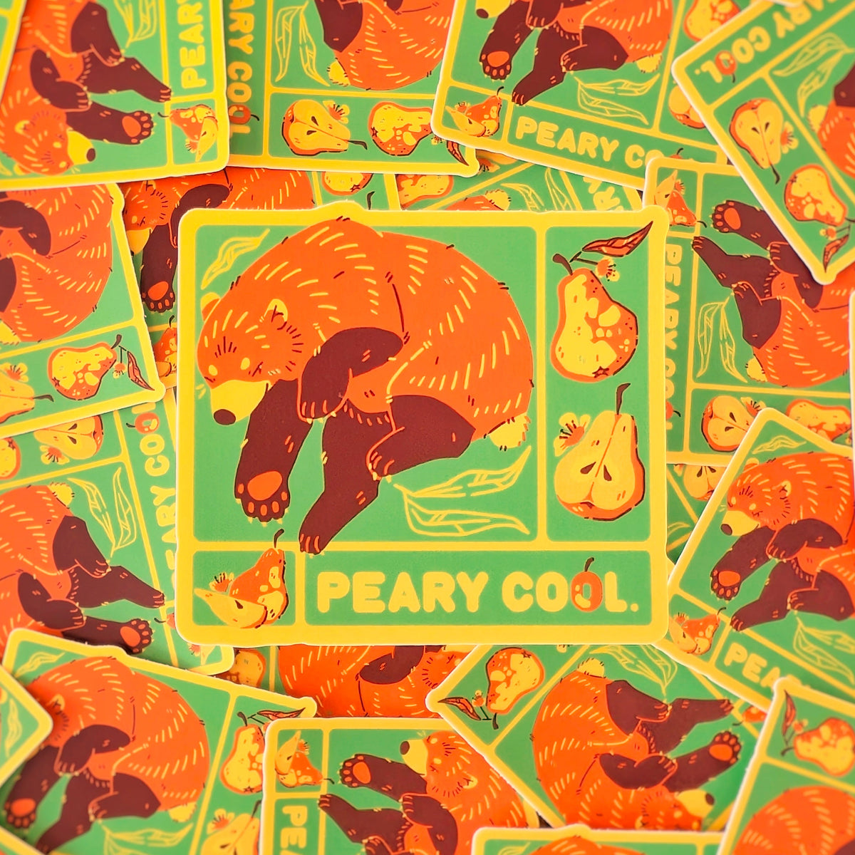 Peary Cool Bear Waterproof Matte Vinyl Sticker