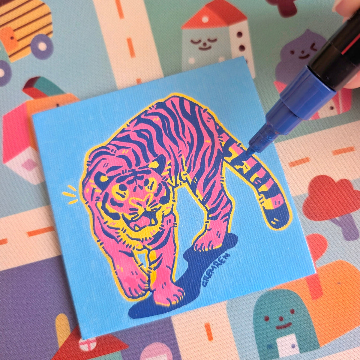Prowling Tiger Original Art